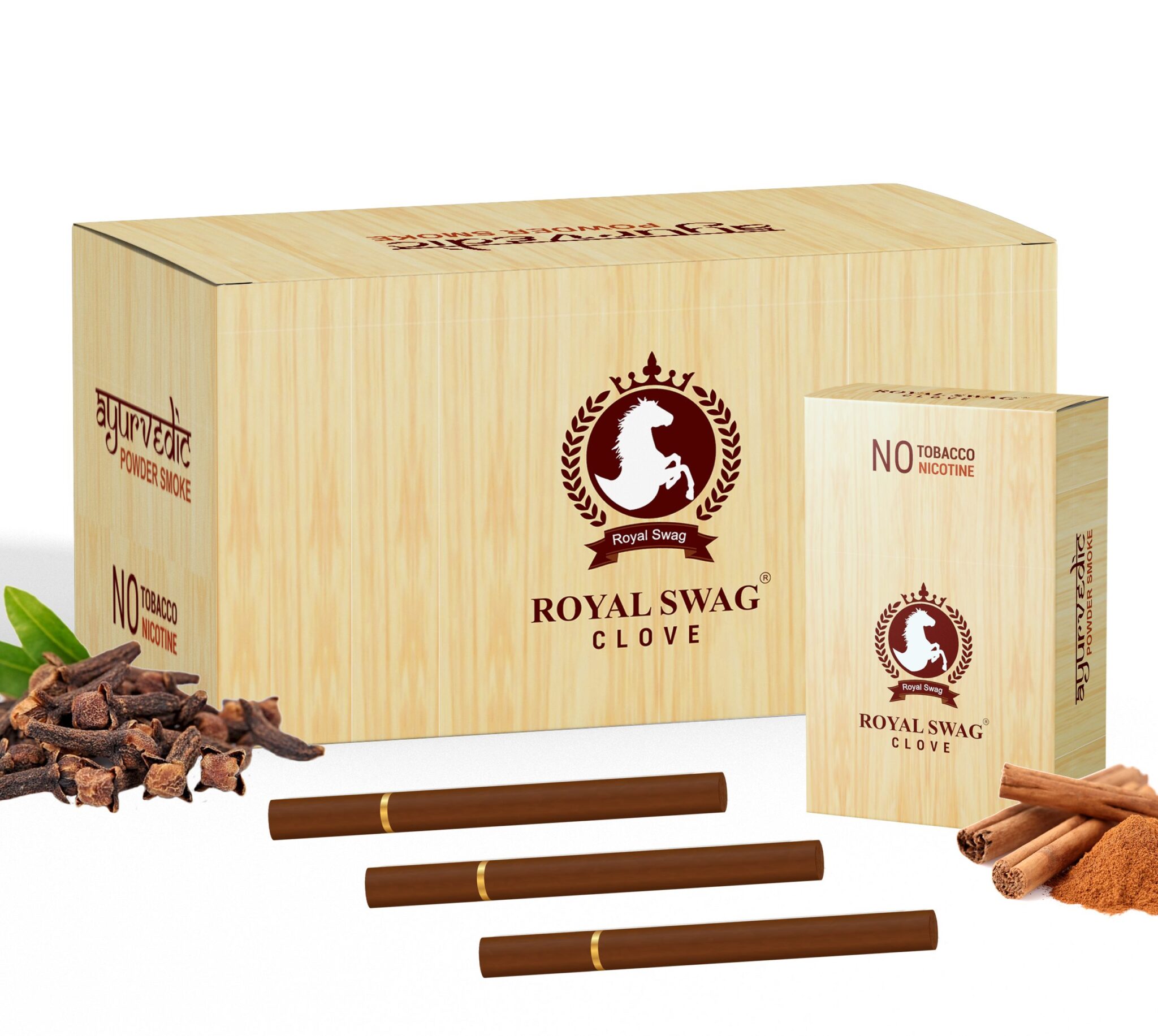 ROYAL SWAG Ayurvedic Cigarette Herbal CLOVE Nicotine Free & Tobacco