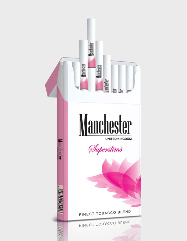 Manchester Slim Pink Cigarette Box Super Slims Cigarettes Manchester Slim Pink Cigarette Box Super Slims Cigarettes